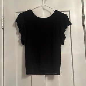 Antonio Melani Black Knit Ruffle Top Women’s Medium